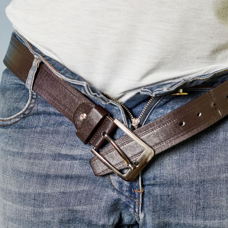 Wearing a belt with jeans