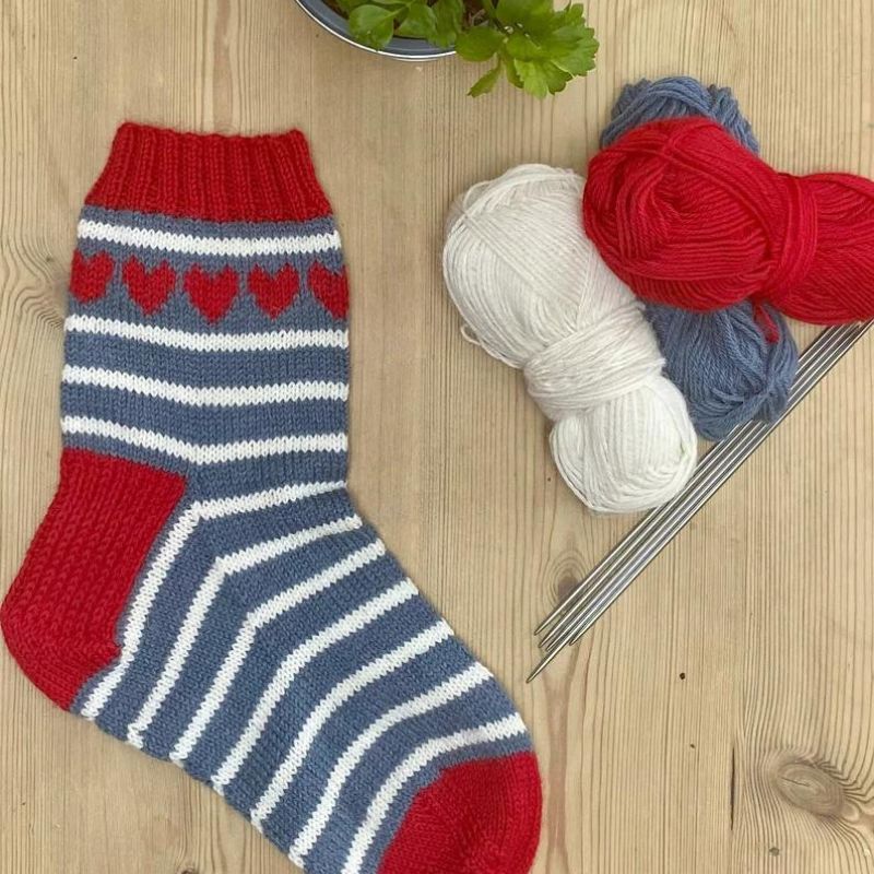 Love Hearts Sock Knitting Kit