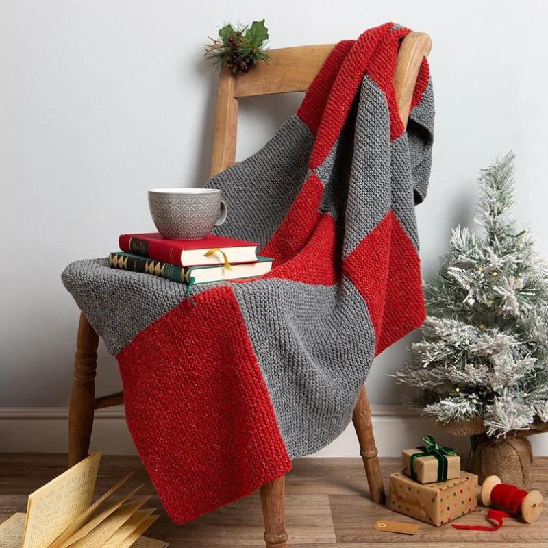 Christmas Square Blanket Knitting Kit