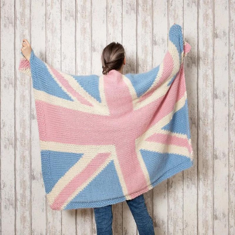 Union Jack Blanket Knitting Kit