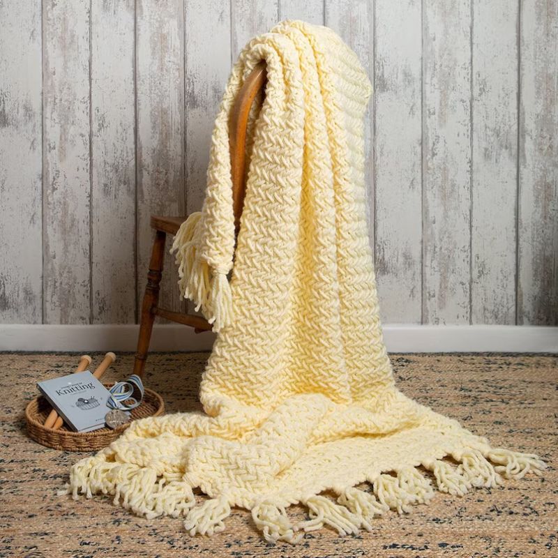  Herringbone Blanket Knitting Kit